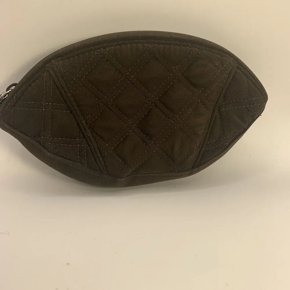 VERA BRADLEY Crescent Cosmetic Bag ESPRESSO BROWN Clutch